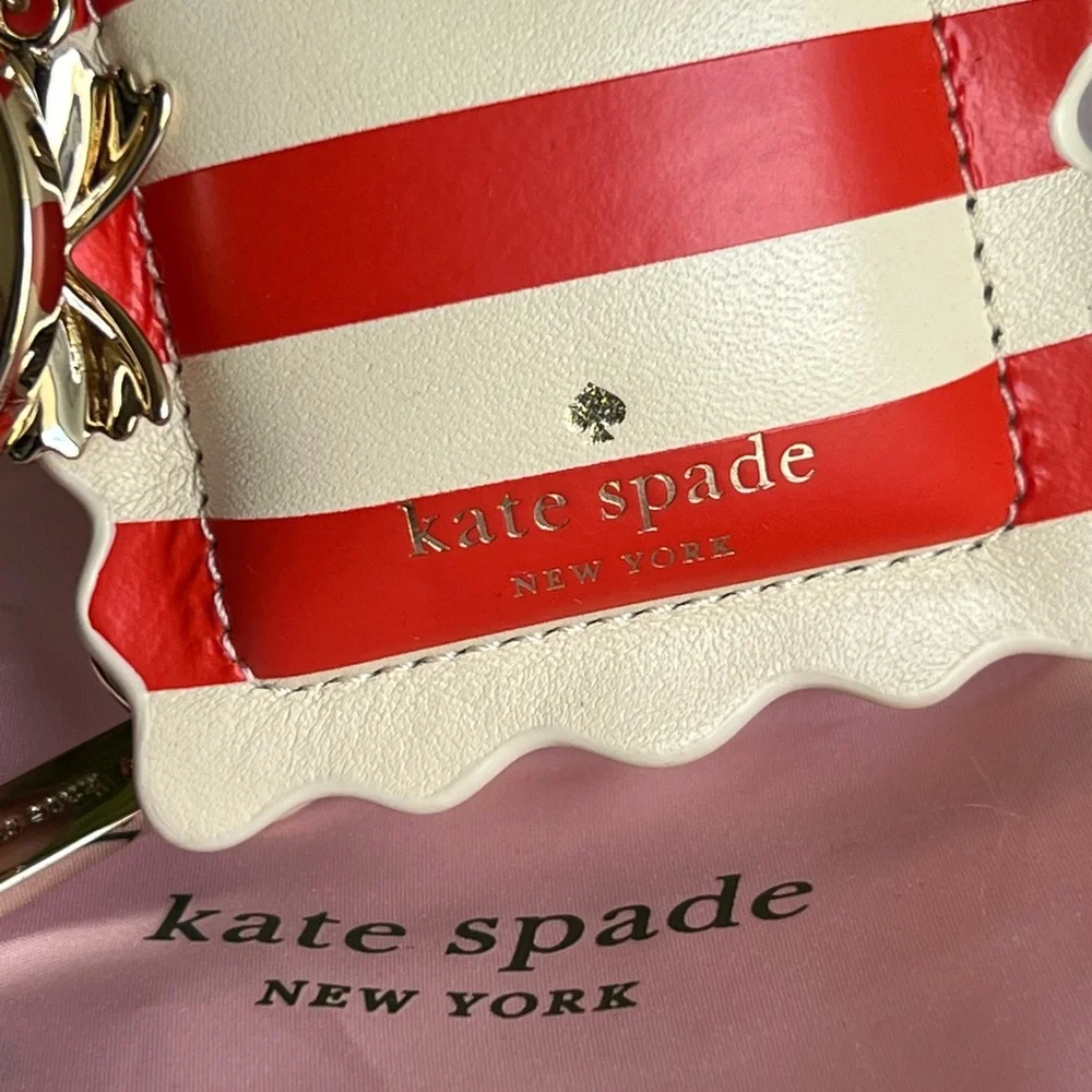 Kate Spade Red and White Striped Coin Purse NEW!! - Picture 5 of 9